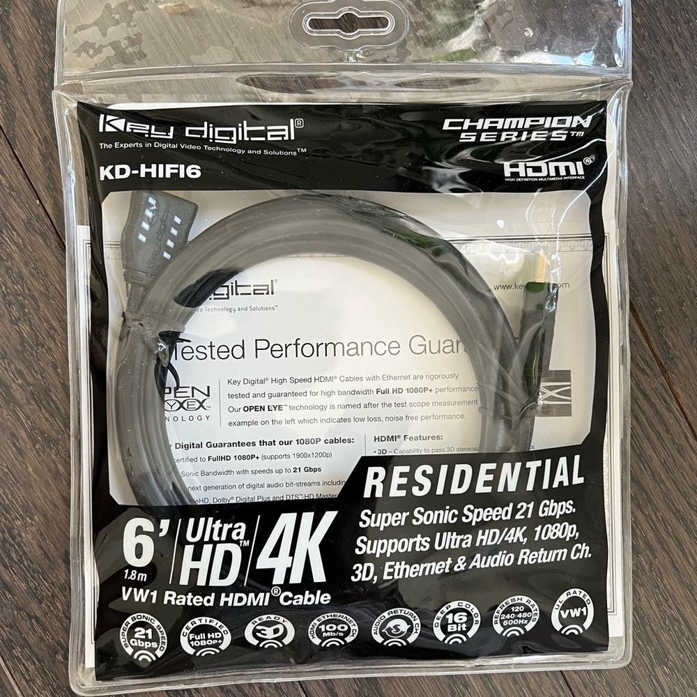 6’ 4k HDMI Cable